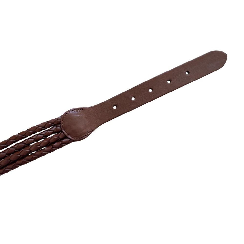 The J. Peterman Company Braided Leather Belt Womens Lg Brown Made in Italy Retro - Picture 3 of 8